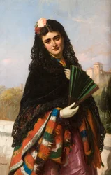 Spanische Dame mit einem Fächer